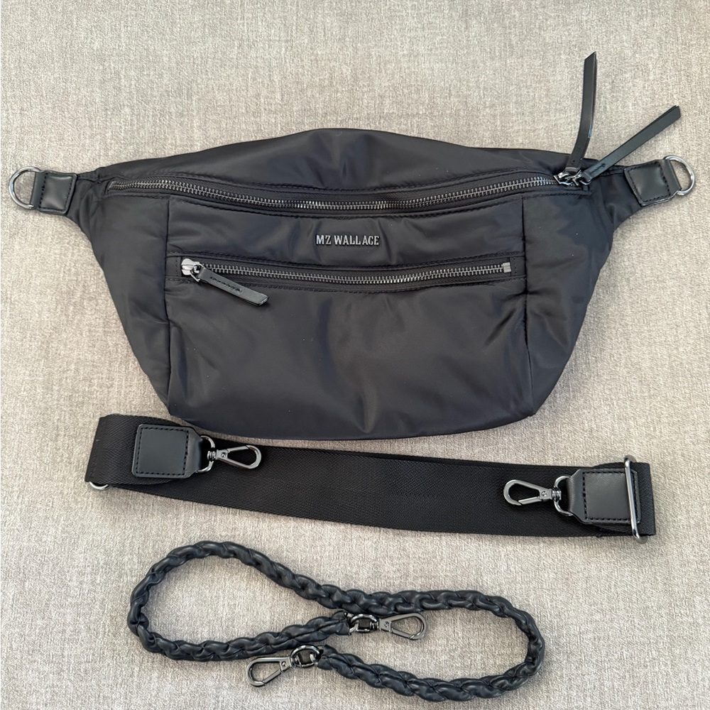 MZ Wallace Black Bowery Sling Bag.